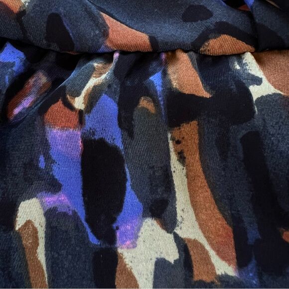 CAbi 3077 Abstract Black Multicolored Flaunt Wrap Sleeveless Blouse - Picture 5 of 12